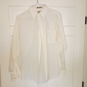 Off white "satin striped" dress shirt.